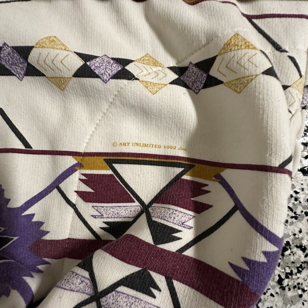 Vintage Art Unlimited Sweater Mens Aztec Southwestern Pullover Button 90's 1992 - Picture 5 of 10